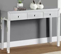 Practical And Attractive Narrow Console Tables For Your Entryway Trubuild Construction In 2020 Mirrored Console Table Console Table Mirrored Furniture