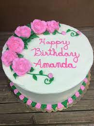 Happy Birthday Amanda Icing Flowers Cake Happy Birthday Amanda Amazing Cakes Baby Cake