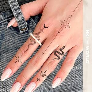 Moon Snake Temporary Tattoo - Etsy
