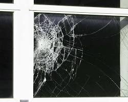 window with a security film applied, making it more difficult to break.の画像