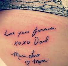 Memorial Tattoos Inked Magazine Dad Tattoos Writing Tattoos Signature Tattoos
