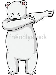 Dabbing Polar Bear Cartoon Vector Clipart Friendlystock Polar Bear Cartoon Bear Cartoon Dabs