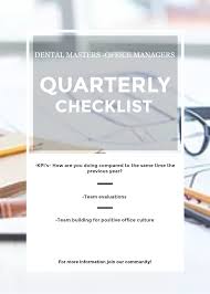 Office Manager Quarterly Checklist Dentistry Dentalofficemanager Dentist Office Dpp Dental Office Manager Office Manager Management
