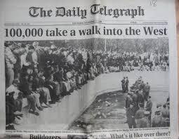 The berlin wall consisted of 96 miles of barrier between the east and west, with concrete and barbed wire barriers separating the two sides at different stretches the berlin wall was built to stop east germans from defecting to the west. Historic Newspapers The Berlin Wall Oxfam Wilmslow