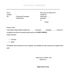 Download Contoh Surat Permohonan Pembukaan Rekening Bumdes