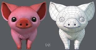 Pig Cartoon 3d Model In 2020 Pig Cartoon Cartoon 3d Model