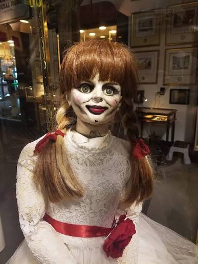 Annabelle Doll from The Conjuring Movies at Museum of the Bizarre in  Wilmington NC