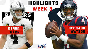 Join the texans on the sideline for their week 8 win over the raiders. Derek Carr Vs Deshaun Watson 3 Td Duel Nfl 2019 Highlights Youtube
