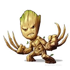 Groot Wolverine Chibi Marvel Marvel Comics Art Marvel Cartoons