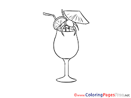 Tropical island cocktail coloring page. Cocktail Party Printable Coloring Pages For Free