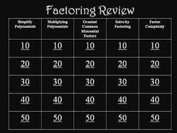 Factoring Powerpoint Review Game Solving Equations School Algebra Equations