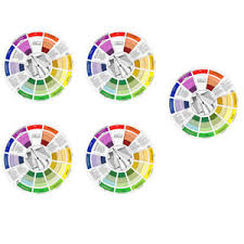 Details About 5pcs Coloring Matching Guide Color Wheel Colors Mixing Blending Chart Tool