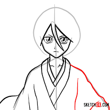 Anime drawings of irukia chibi. How To Draw Rukia Kuchiki Face Bleach Sketchok Easy Drawing Guides
