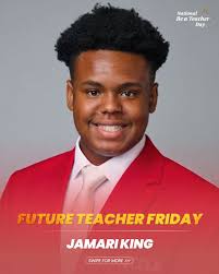 It's time for another #FutureTeacherFriday! Meet Jamari King, 12th grader  from Pell City High School, Alabama, who dreams of teaching Kindergarten or  2nd Grade! 🍎✏️  Jamari's passion for education has been growing