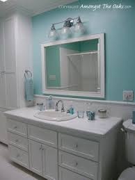 Amongst The Oaks Finished Bathroom Tiffany Blue Bathrooms Blue Bathroom Finished Bathrooms
