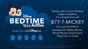 Pop in a card, or send an sms or text; Disney Bedtime Hotline Brought To You By Shopdisney Com Returns For A Limited Time Disney Parks Blog
