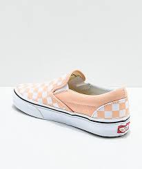 Black And White Checkered Vans Kids Vans Slip On Bleached Apricot White Checkerboard Skate Shoes Zumiez Vans Shoes Kids Vans Slip On Mens Vans Shoes
