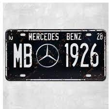 Merceoes Benz Mb 1926 Metal Tin Sign Vintage Auto Licen Number Plate Graffiti Wallpaper Iphone Car License Plates