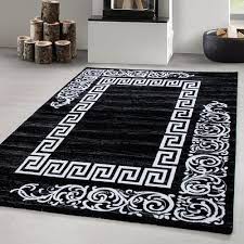 Wir haben wohnzimmerteppich es uns zur mission gemacht, produkte jeder art zu. Teppich Modern Designer Wohnzimmer Versace Muster Barock Motiv Schwarz Grau Weiss Kaufen Bei Hood De