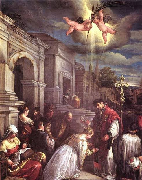 Mga resulta ng larawan para sa St. Valentine, St. Lucilla Jacopo Bassano baptismal"