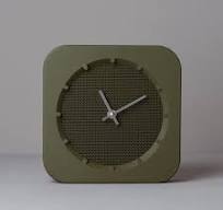 Table Clock CUBIC - Olive Green - Wavy Mesh Dial - Made From ...