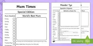 The new britannica kids website! Mother S Day Newspaper Activity English Afrikaans
