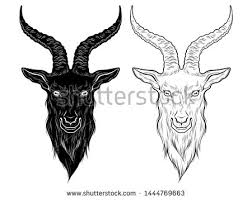 Black And White Goat Vector Stock Vector Baphomet Demon Goat Head Hand Drawn Print Or Blackwork Flash Tattoo Art Design Vector Illustration Goat Art Tattoo Goat Tattoo Flash Art