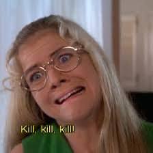 I'm currently listening to Listen for the Lie. Every time Lucy's internal  voice says, “K!ll, k!ll, k!ll!” I hear Jan Brady from the Brady Bunch  Movie. 🤣