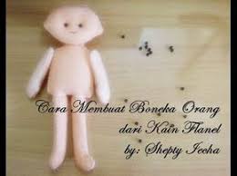 Tutorial Cara Membuat Boneka Orang Dari Kain Flanel Youtube Kain Flanel Boneka Pola Boneka Flanel