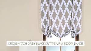 H.versailtex rod pocket blackout curtain tie up balloon shade window panels for living room/bedroom printed smoke blue pattern 42w x 63 one panel. Crosshatch Grey Blackout Tie Up Window Shade Youtube