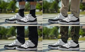 The air jordan 11 low concord will release tomorrow, may 3rd. On Foot Look Air Jordan 11 Low Concord Nice Kicks