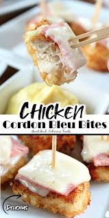 Chicken Cordon Bleu Bites In 2020 Chicken Cordon Bleu Bites Chicken Cordon Bleu Chicken Appetizer Recipes