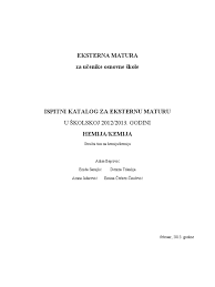 Hemija Pitanja Za Eksternu Maturu 2013 Bih