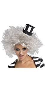 This costume includes a short black and white dress, collar with tie and wig. Rubie S Official Beetle Juice Wig Ladies Fancy Dress Halloween Sexy Beetlejuice Costume Outfit Amazon Co Uk Toys Games
