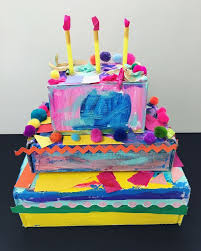 Fun Birthday Crafts For Kids Cardboard Box Cake Fun Birthday Craft Idea Paper Cake Cake Paper Craft Paper Cake Box