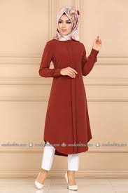 Modaselvim Tunik Dugme Detay Tesettur Tunik Pl892 Kiremit Moda Stilleri Tunik Basortusu