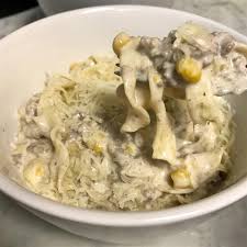 Browned ground beef is simmered with garlic and condensed cream of mushroom soup, then mixed with prepared egg noodles and sour cream. Simple Beef Stroganoff Recipe Allrecipes