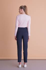 Striped Sleeved Turtle Neck Knitted Blouse Turtle Neck Pants Pantsuit