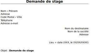 Telecharger Un Exemple De Lettre De Demande De Stage En Pdf