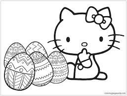 A beautiful picture full of hello kitty! Hello Kitty With Easter Egg Coloring Pages Cartoons Coloring Pages Free Printable Coloring Pages Online