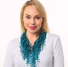 Turquoise Bohemian Scarf for Women, Fiber Teal Fringe Necklace Scarf, Gift  for Her TU