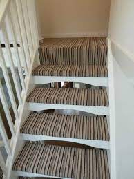 Any style of carpet can be used on stairs but nylon and wool are the most desirable for runners. Installing A Carpet Runner In An Open Stair Carpet Stairs Open Stairs Hallway Carpet Runners