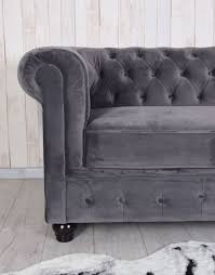 Details Zu Ecksofa Samt Grau Eckcouch Wohnzimmersofa Wohnlandschaft Samtsofa Chesterfield
