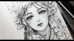 How to draw anime and manga noses Draw Mongolian Girl Semi Realistic Style Semi Realistic Drawing Semi Realistic Realistic Art