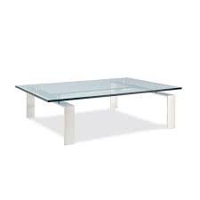 Elegant coffee table adds glamour to the room. Contemporary Coffee Table Pall Mall Ralph Lauren Home Tempered Glass Polished Stainless Steel Base Rectangular