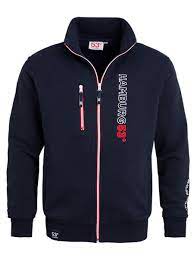 Jede dieser sweatjacken ist ein unikat. Hamburg Stehkragen Sweatjacke Zipp Fur Manner