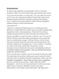 Makna Lagu I Have A Dream