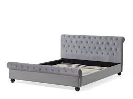 Beliani bett → ultimativer kaufratgeber top beliani betten bester preis: Beliani Stilvolles Bett Polsterbezug Samtstoff Chesterfield Style Hellgrau Avallon Polsterbetten Kuche Haushalt Wohnen Sechloe Dk