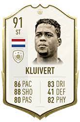 Fifa 21 squad builder with patrick,select the best fut team with patrick in! Patrick Kluivert Fifa 21 Icon Player