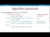 Searching a binary tree - Algorithm (recursive) - YouTube